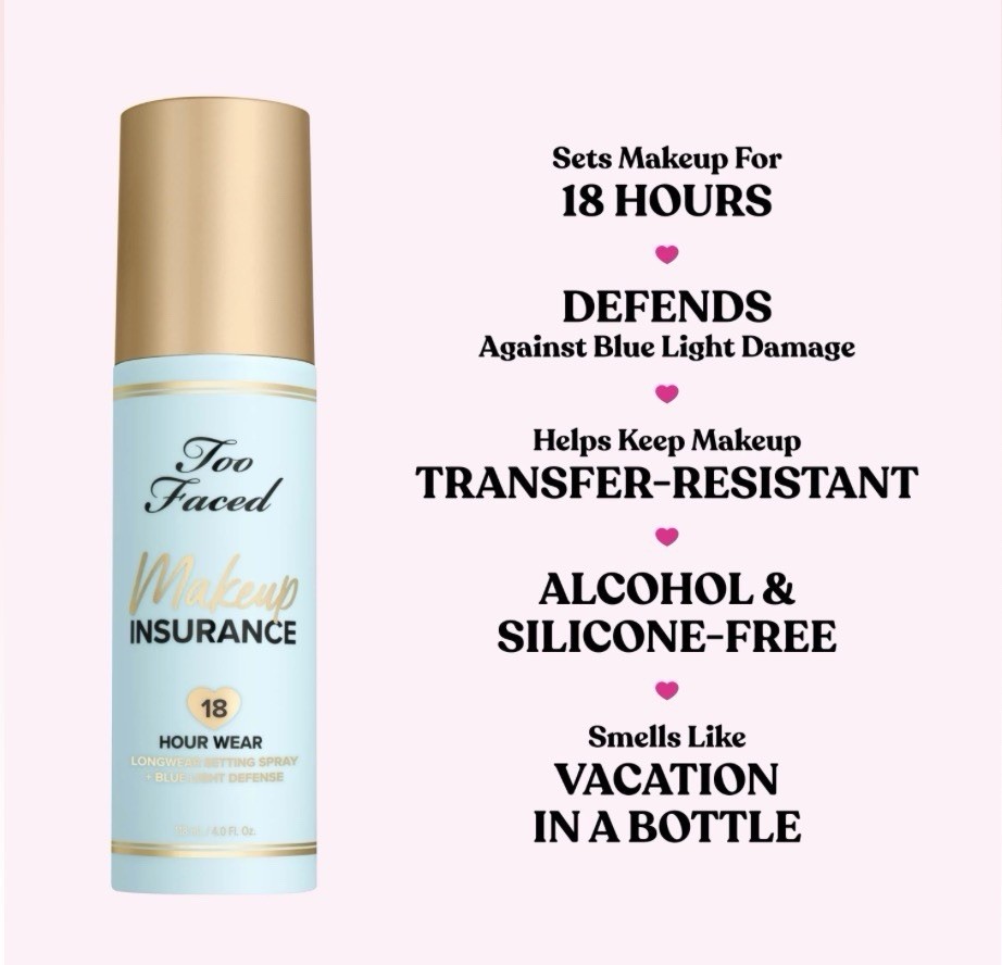 Too Faced Hangover Primer & Makeup Ins Setting Spray Bundle NEW