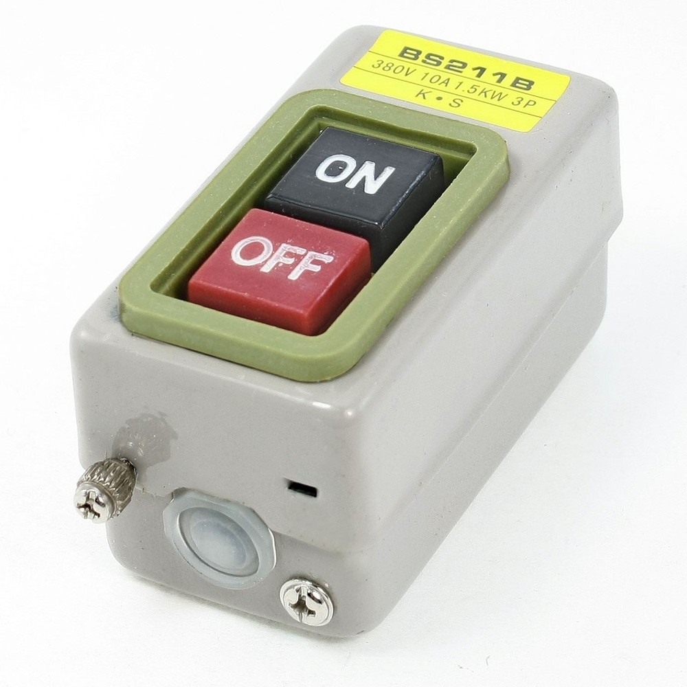 380V 1.5KW ON/OFF 3 Phase Power Self-locking Push Button Switch