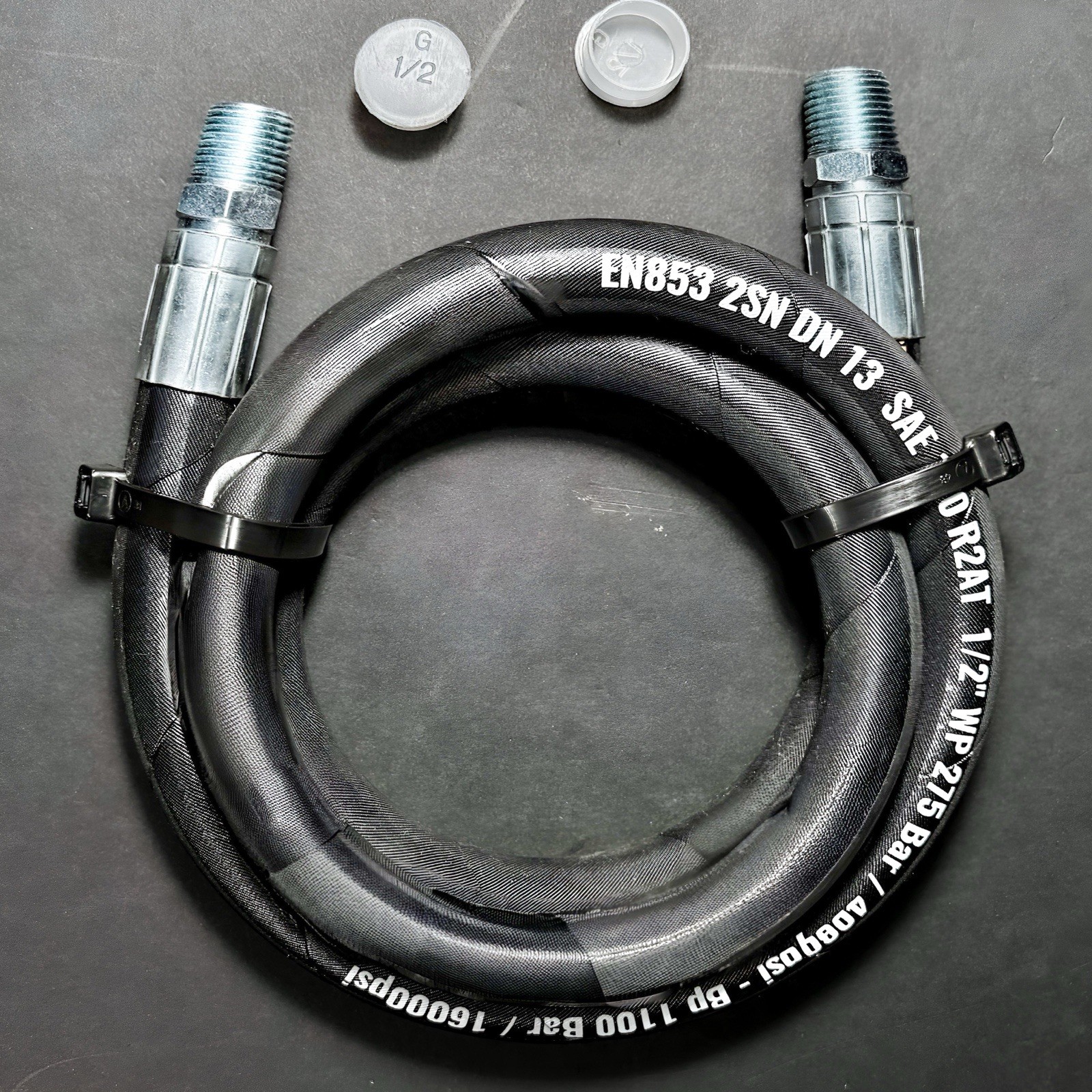 1/2" Hydraulic Hose Assembly with 1/2 Male Pipe NPT Ends, (4,000psi)