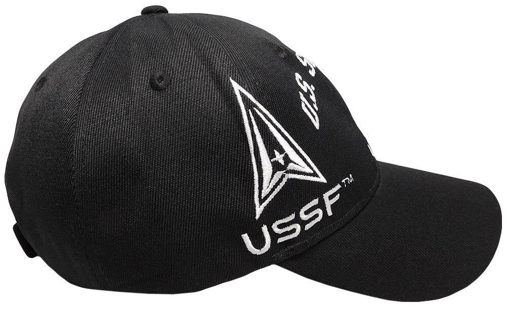 Black US Space Force Logo Cap USAF USSF Adjustable Hat OFFICIALLY LICENSED