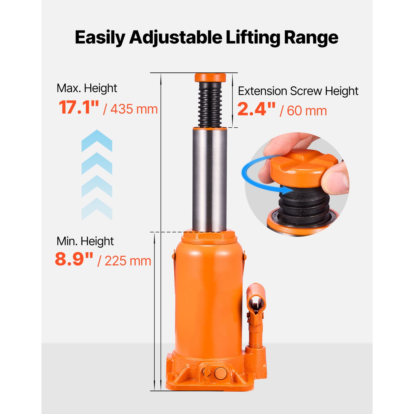 Uimoso Hydraulic Bottle Jack 20 Ton (44092 lbs) High Lift for Vehicle Repairs