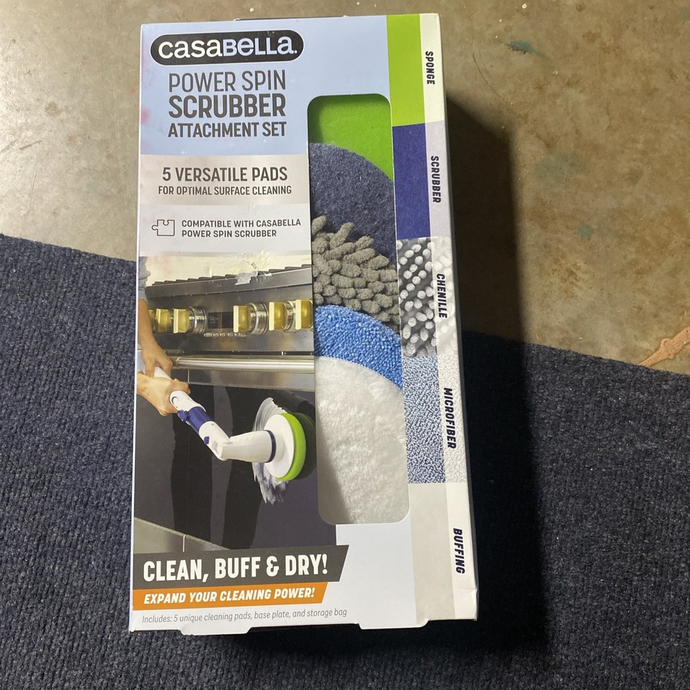 Casabella Power Spin Scrubber Attachment Set 5 Versatile Pads