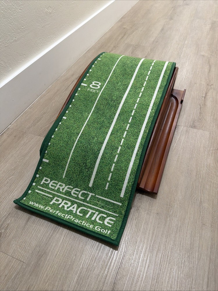 Perfect Practice Golf Putting Mat - Wood 9’