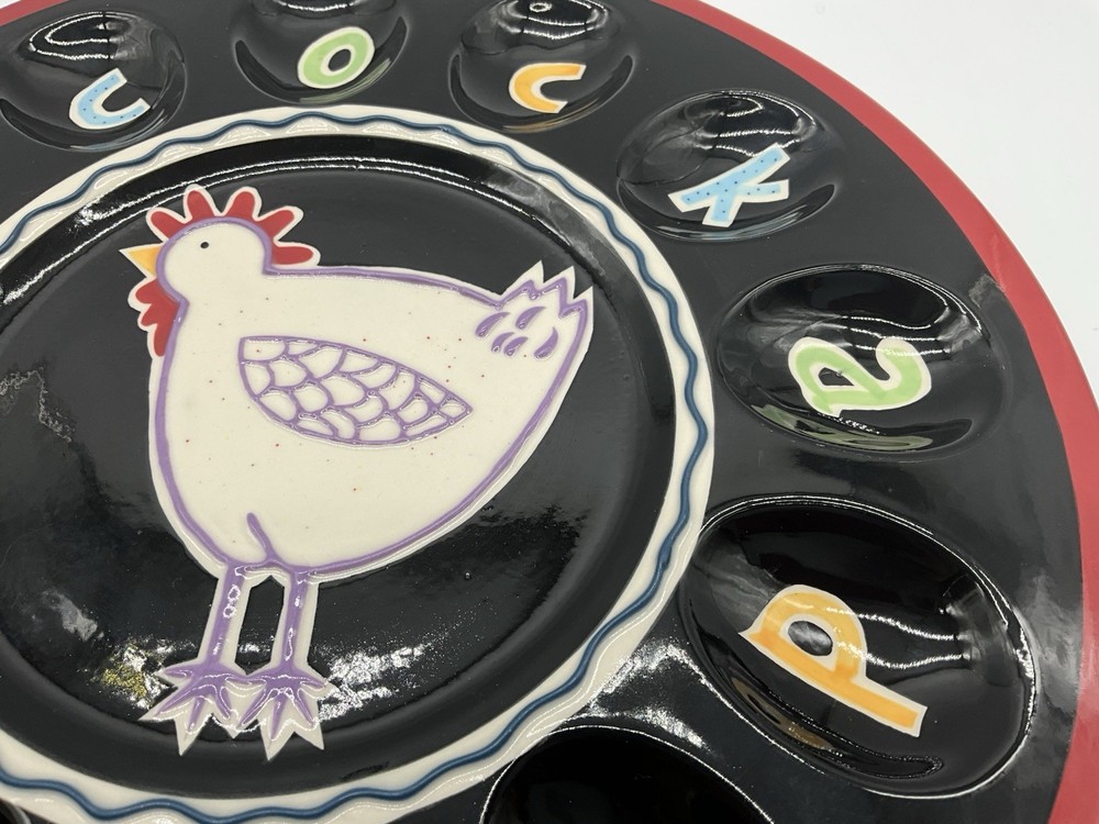 Cocadoodle Deviled Egg Platter by Becky Denny Vintage Serving Ware