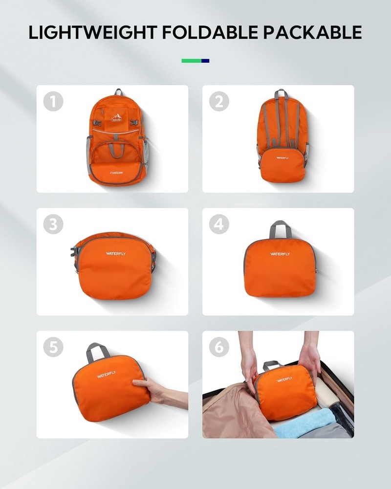 Lightweight Hiking Daypack - 25L Packable Backpack with Organizational Pockets