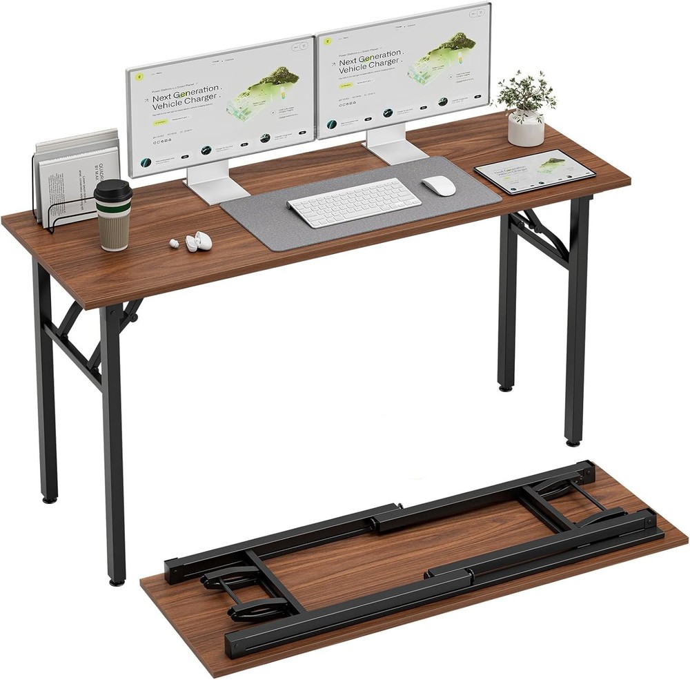 Small Computer Desk Folding Table 35.8" Foldable Office Desk No Assembly Perfect