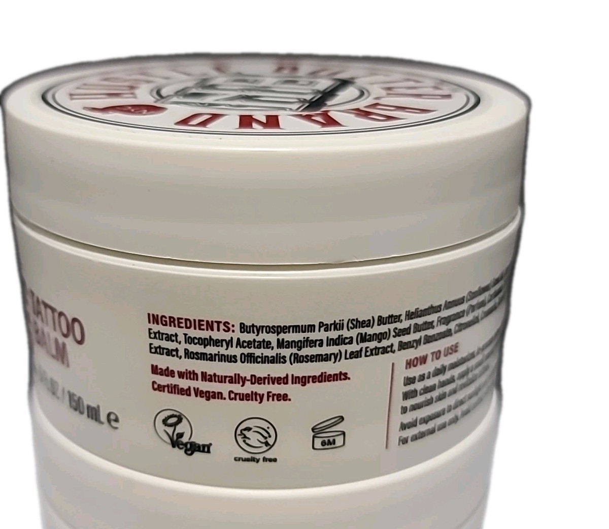 HUSTLE Butter Brand TATTOO BALM 5 fl oz / 150 mL • VEGAN • EXP : 03/2027