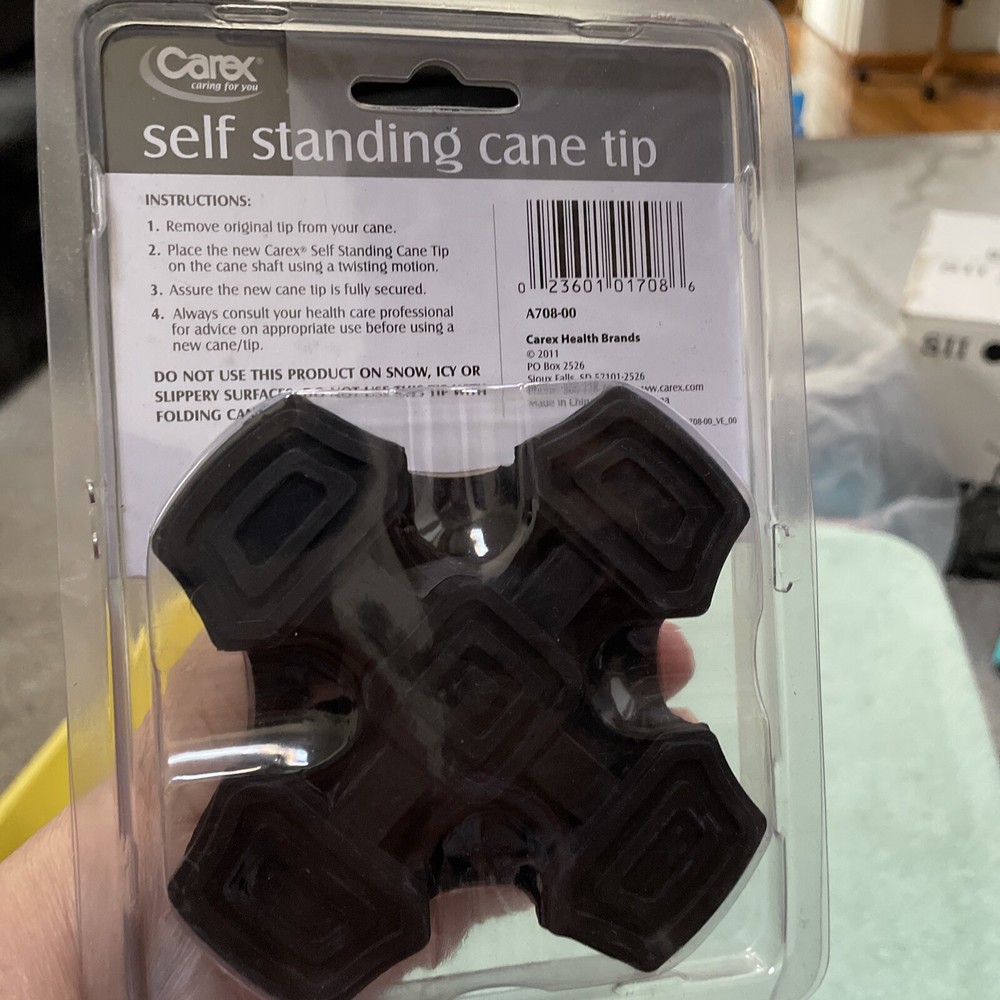 Carex Self Standing Cane Tip Solid Rubber New Sealed