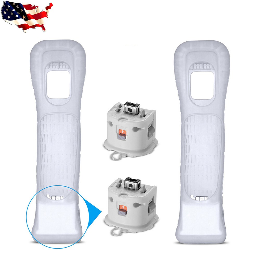 2 Motion Plus Adapter Sensor Silicone Sleeve for Nintendo Wii Remote Controller