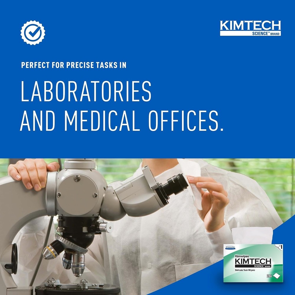 Kimtech Science KimWipes Delicate Task Wipers 280 Count Low Lint Cleaning Wipes