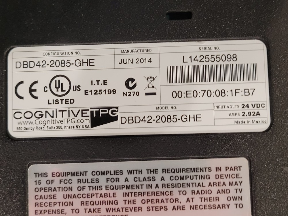 Cognitive Solutions Advantage DLX Direct Thermal Barcode Printer DBD42-2085-GHE