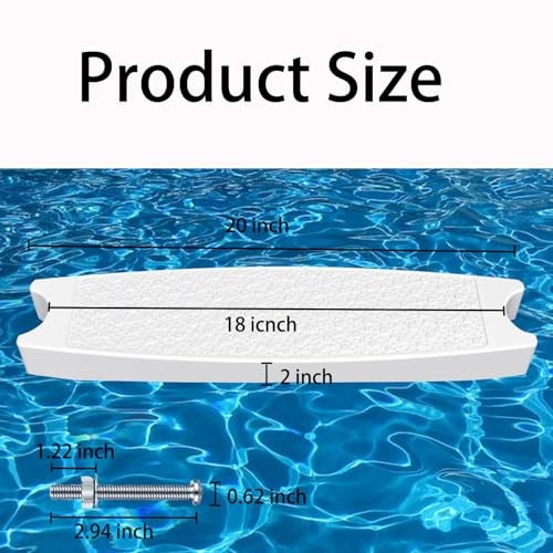 2-Pack Universal Pool Ladder Steps Replacement, 18" Heavy-Duty Molded Plastic