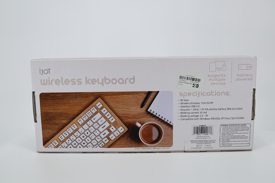 iJoy Wireless Wooden Keyboard - Open Box