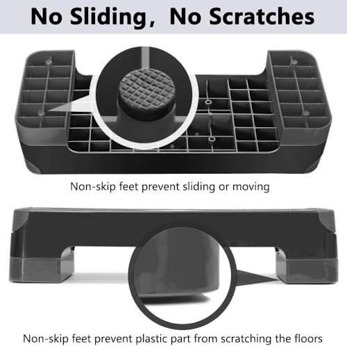 Adjustable Workout Aerobic Stepper, Aerobic Exercise Step Platform Dark Gray
