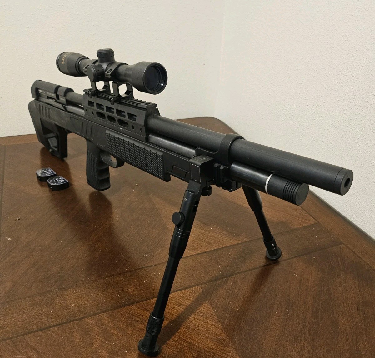 Beeman 1361 Commodore .177 Caliber PCP Air Rifle bullpup bipods barrel band 12rd