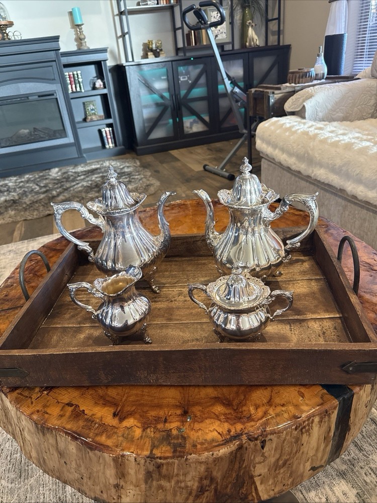 Wallace Rose point Silver Plate Tea/coffee Set Wallace 1200