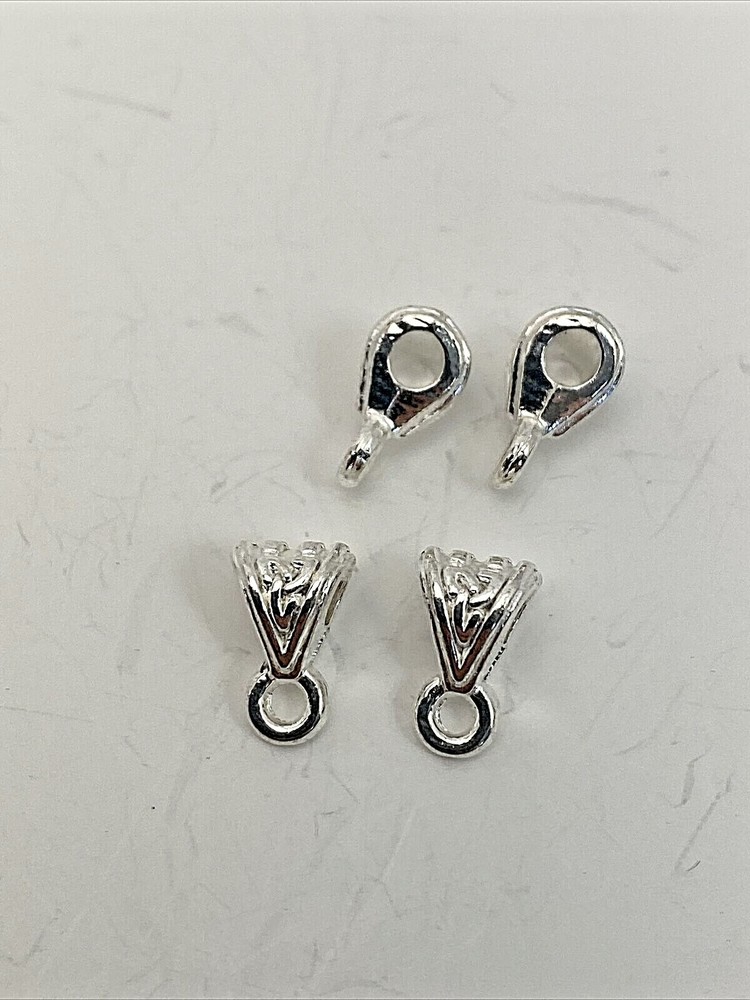 100 ~ Silver Bails Connectors for Charms/Pendants/Beads #4 Box 98