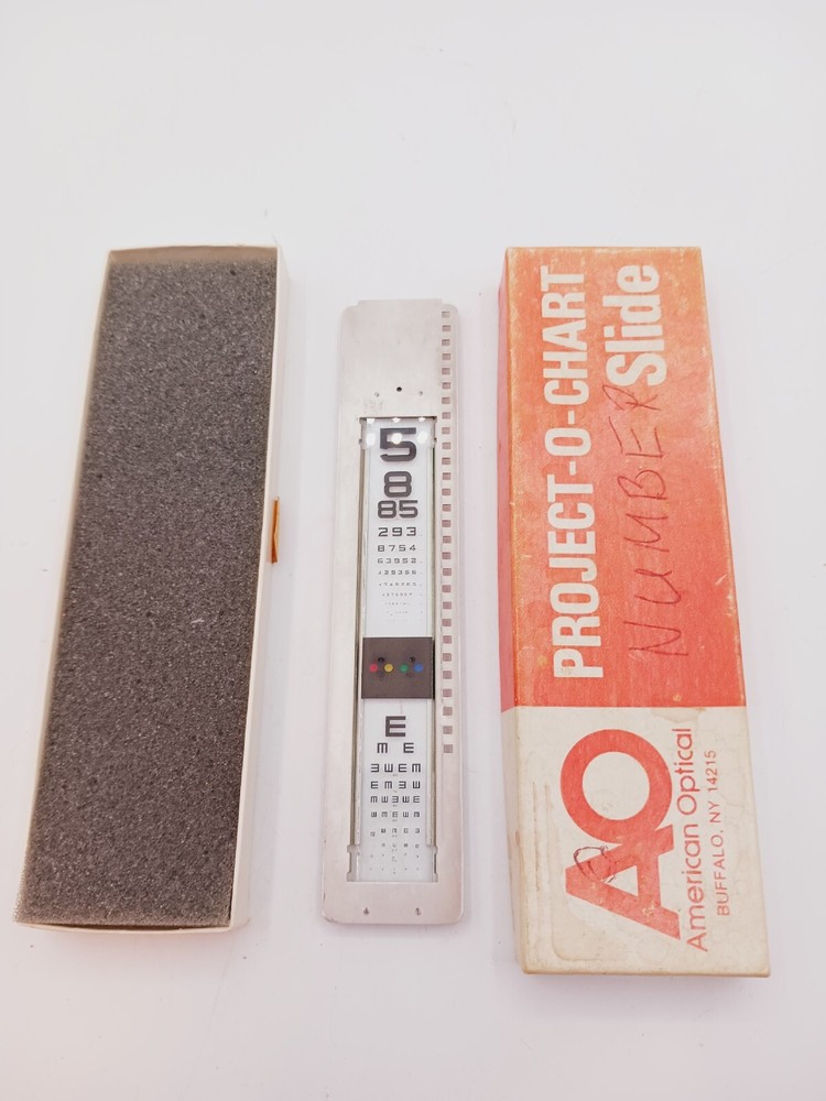Vintage American Optical Project O Chart Slide In Original Box