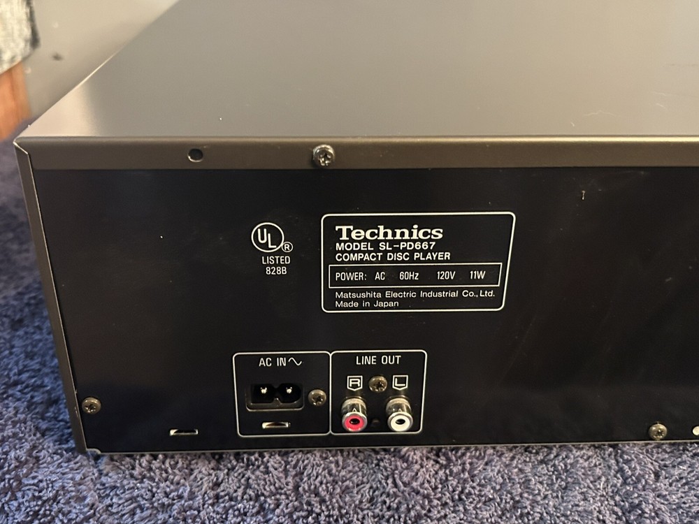 Technics SL-PD667 5 Disc Carousel CD Changer-No Remote-1994-Tested/Working