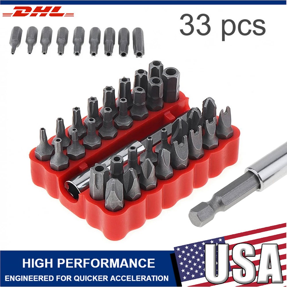 33 Torx Bit Set Tamper Proof Security Torq Hex Star Spanner Tri Wing Screwdriver
