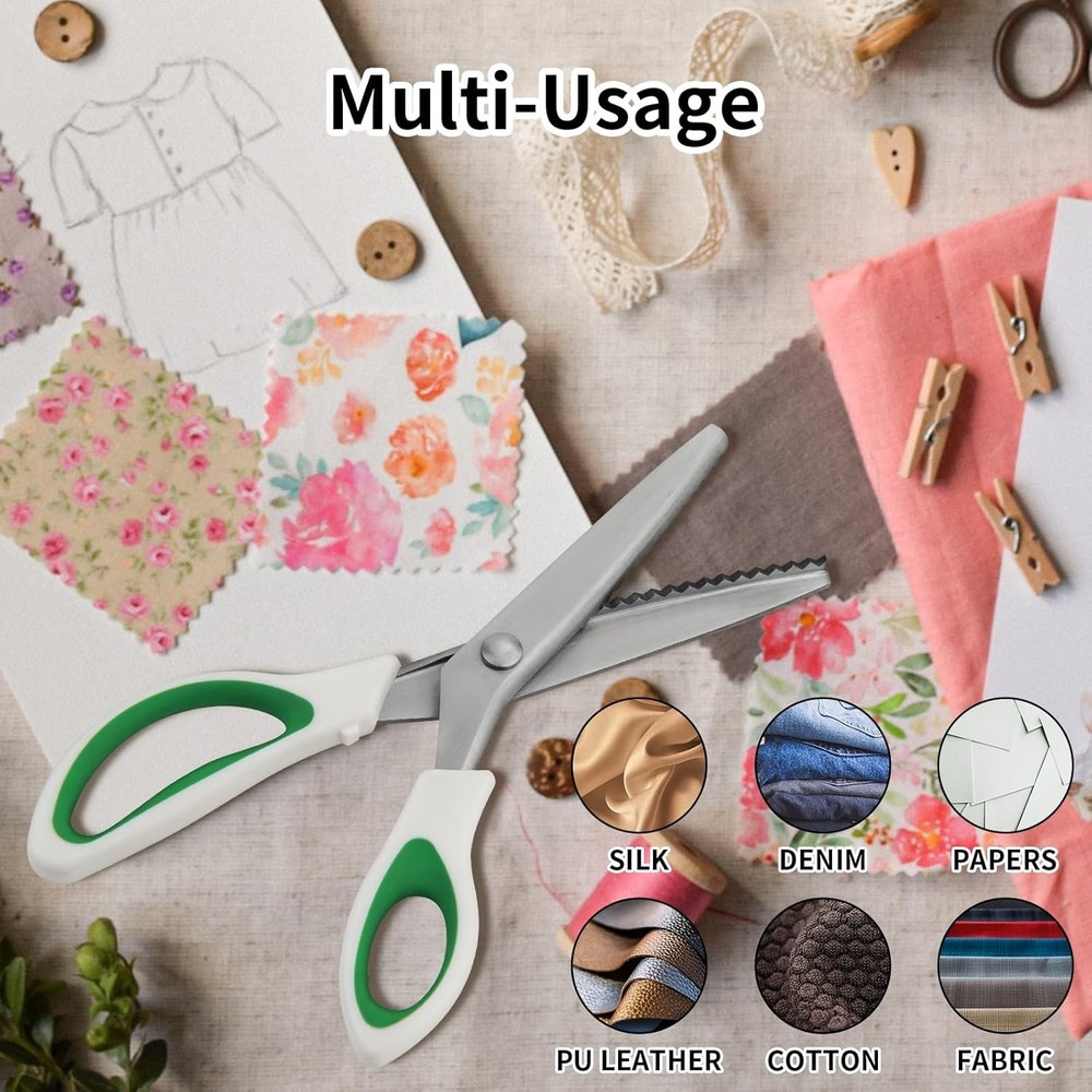 Pinking Shears, 9" Zig Zag Craft Scissors Decorative Edge, Pinking Shears for...