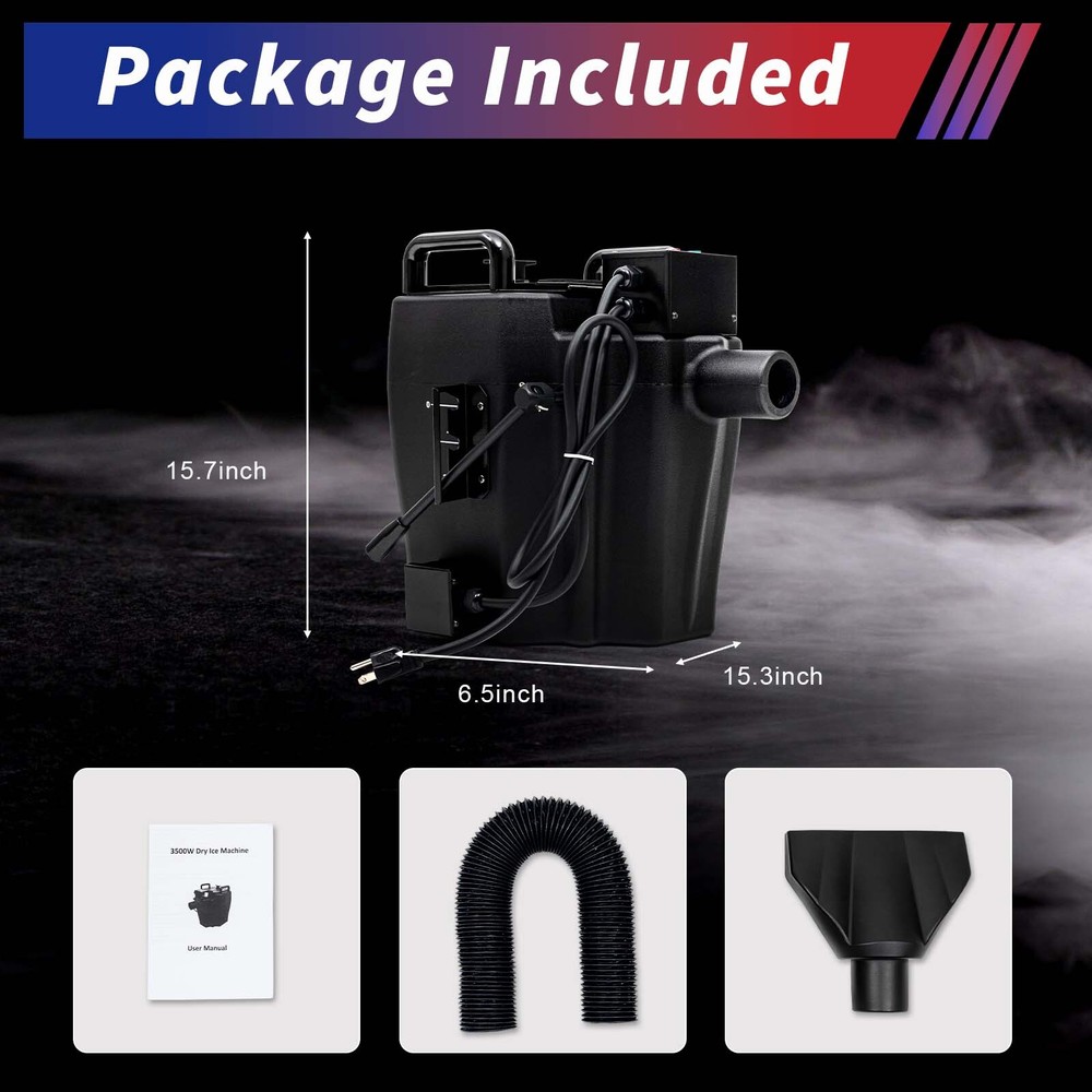 Fog Machine – Dry Ice Machine for Large Venues, 1614ft² Smoke Coverage,