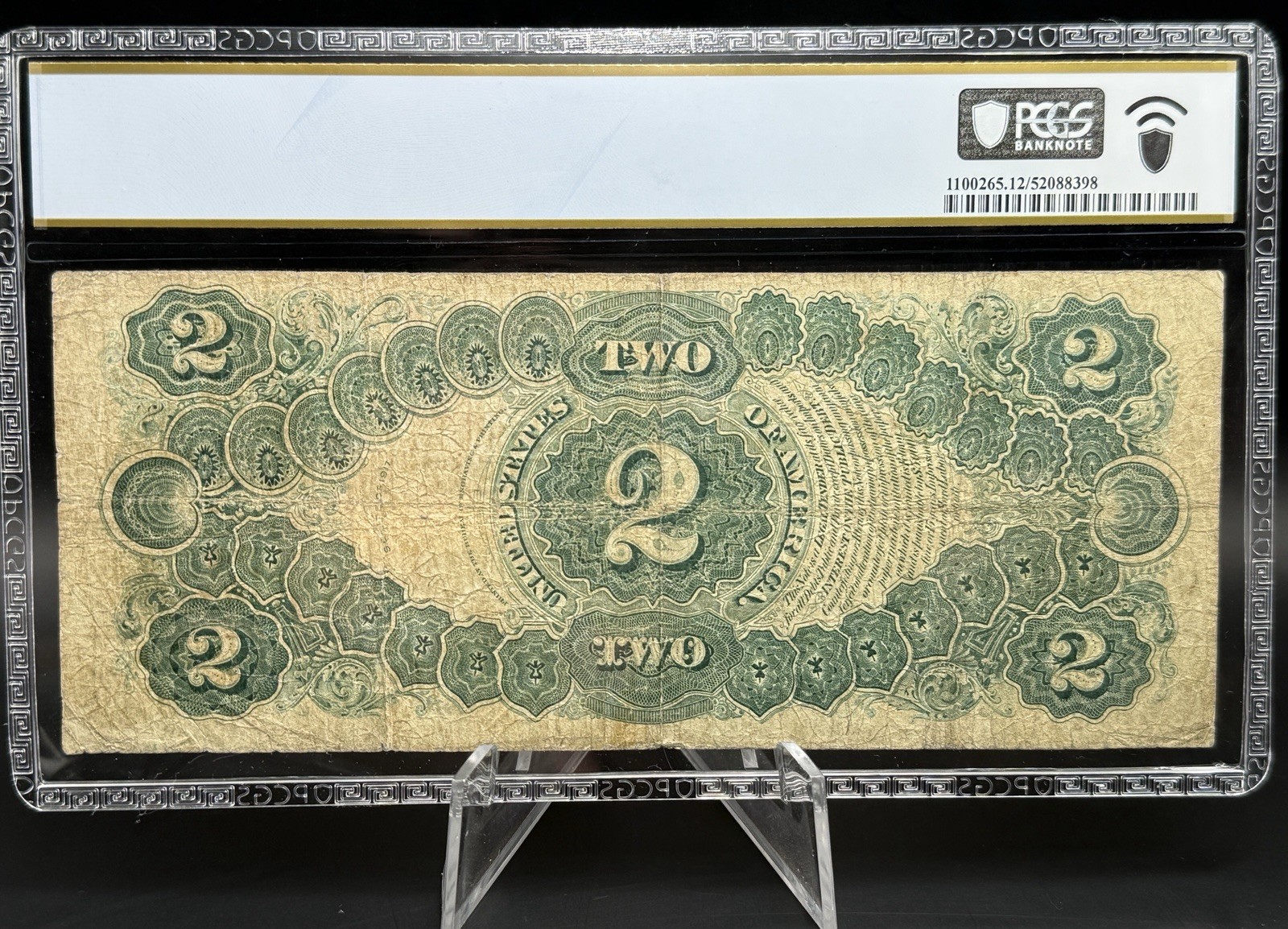 1917 $2 US Note FR. 60 - PCGS F 12 Circulated Large Size Bank Note