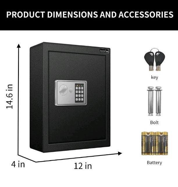 JUGREAT 80 Keys Cabinet with Sensor Light,Electronic Key Safe,Pin Code Keyles...