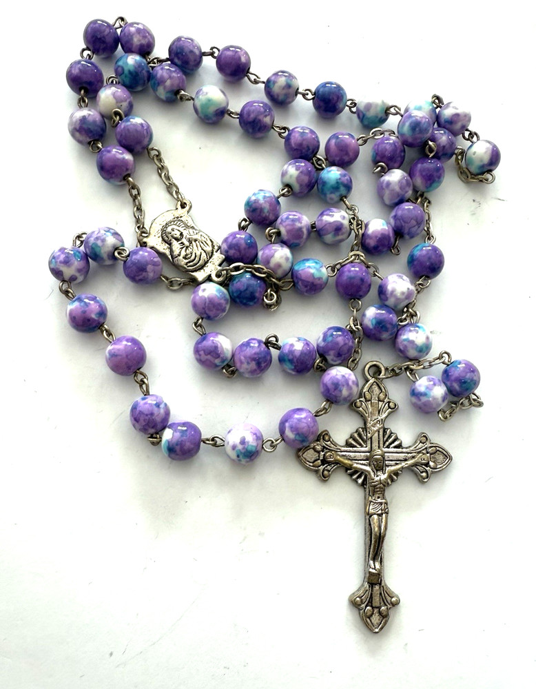 Lovely Purple Glass Rosary