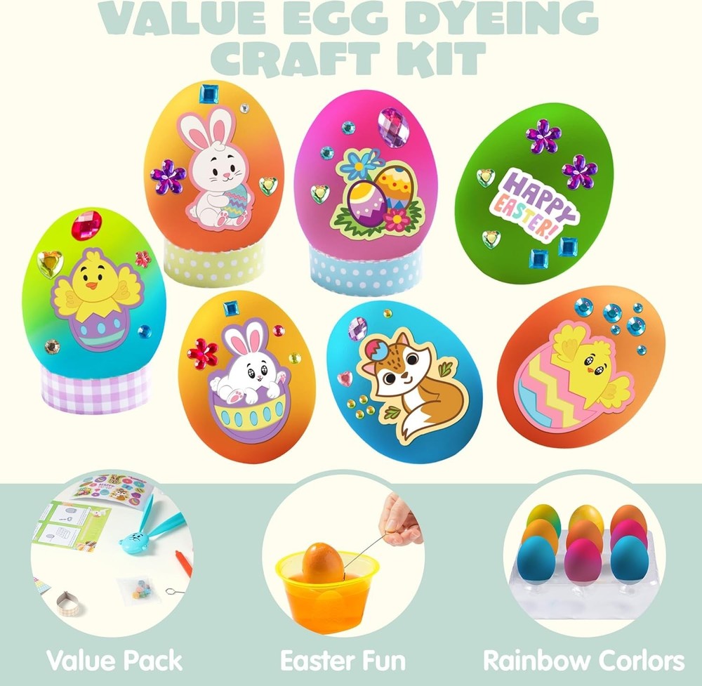 Klever Kits 20Pcs DIY Easter Egg Decorating Kit, Dye Kit with Gradient Color Tab