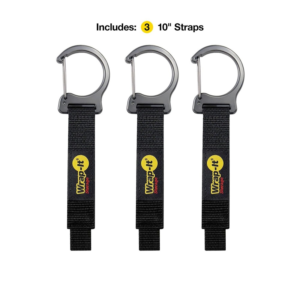 Wrap-It Storage Quick Clips - 10" (3-Pack) Black - Cord (3-Pack),