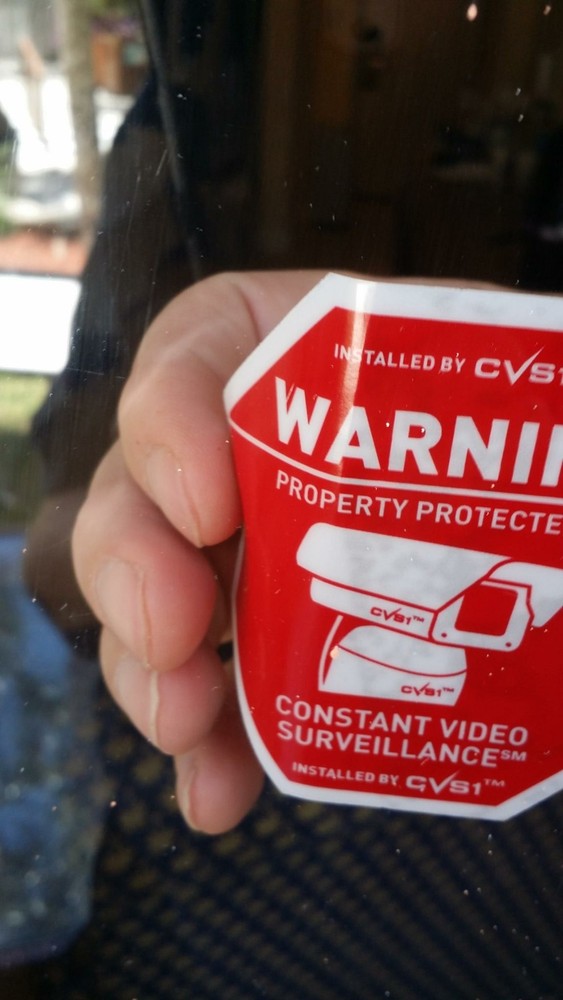 6 Static Cling Security Camera Warning CCTV Static Cling Home Security No Glue