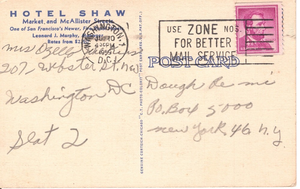 HOTEL SHAW, SAN FRANCISCO, CA - PC2180