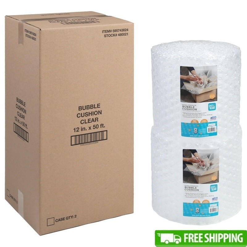 Bubble Cushion Wrap Extra Strength 2-Pack Large Bubble Protection Shipping New