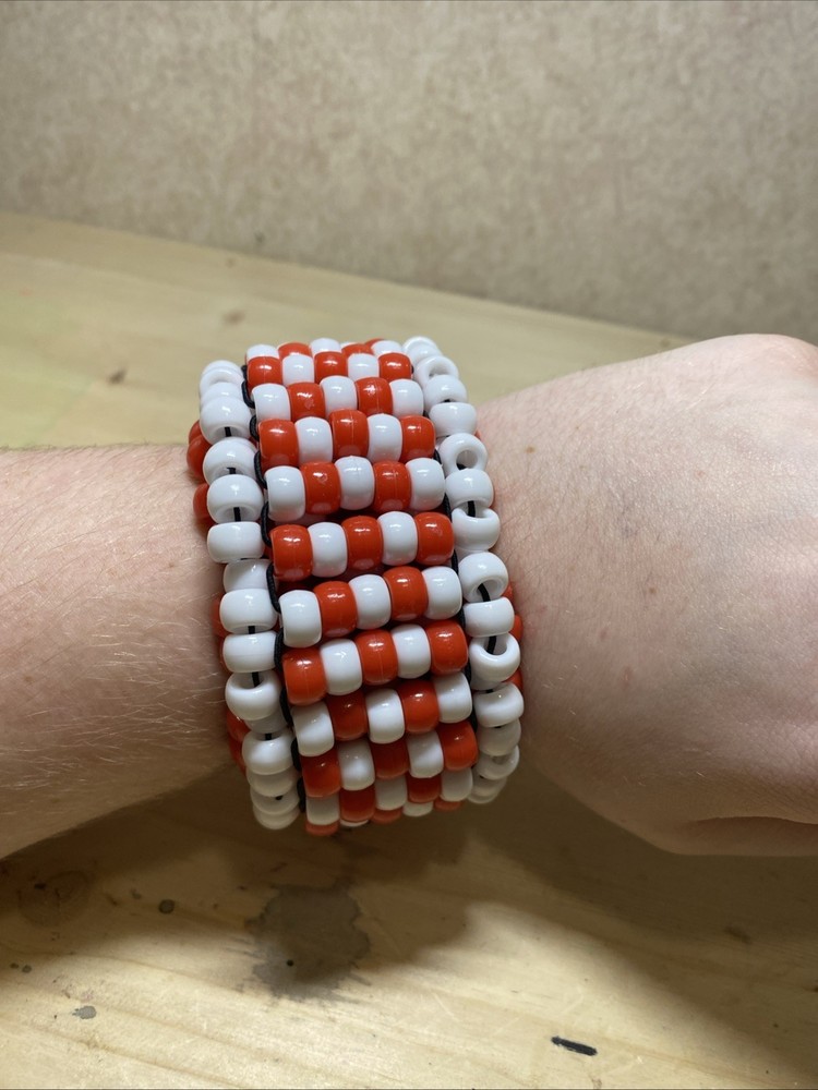 Handmade Kandi Rotator Cuff Red White