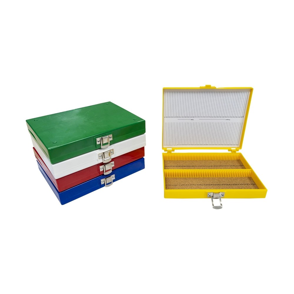 Biologix Plastic Microscope Slide Storage Box with Cork Lining for 25mm × 7