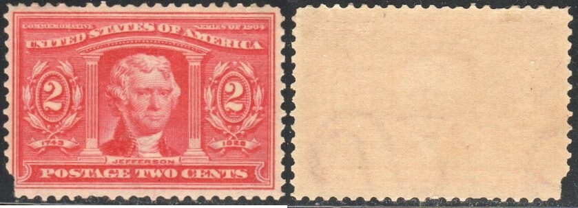 US Scott #324, Mint Never Hinged, Missing LL corner