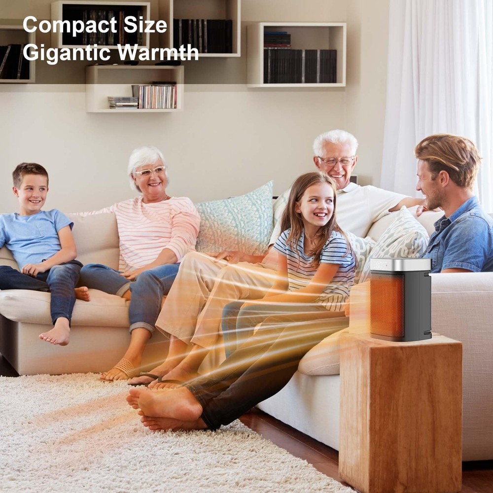 Space Heater, Portable Indoor Heater with Three Heating Modes, Remote Control...