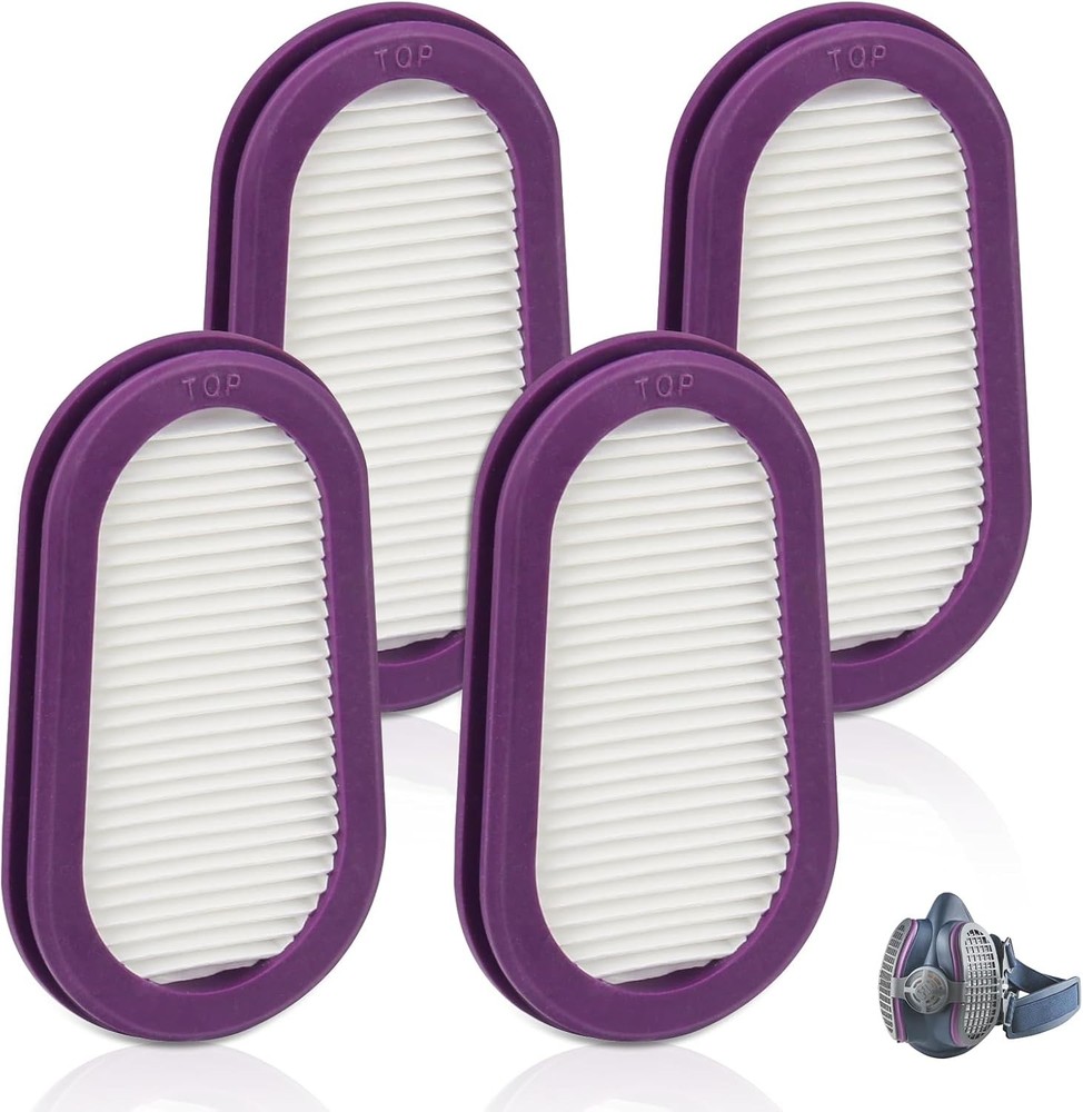 P100 Respirator Replacement Filters - 4 Pack for Half Mask Compatibility
