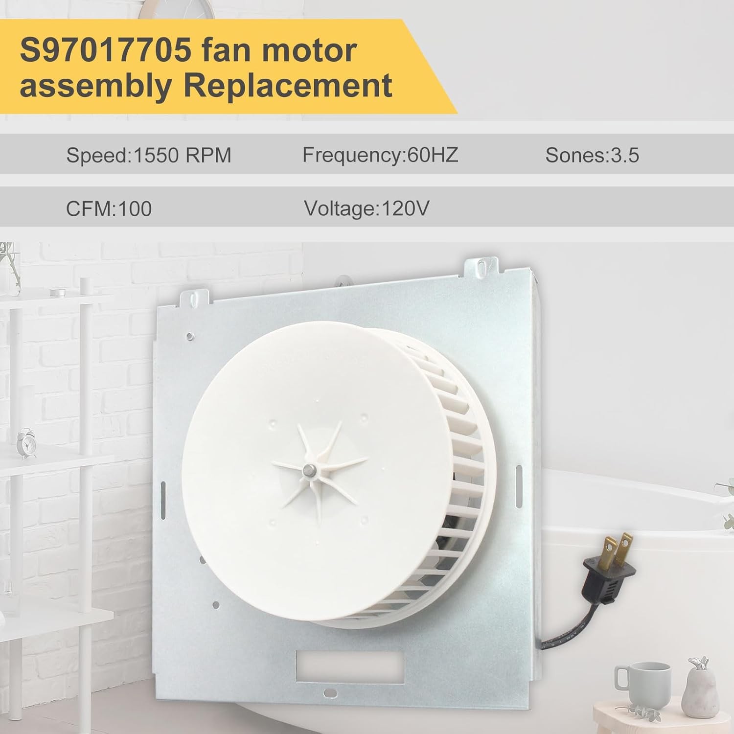 S97017705 Bathroom Ventilation Fan Motor Assembly,8663RP 8664RP Bath Exhaust...