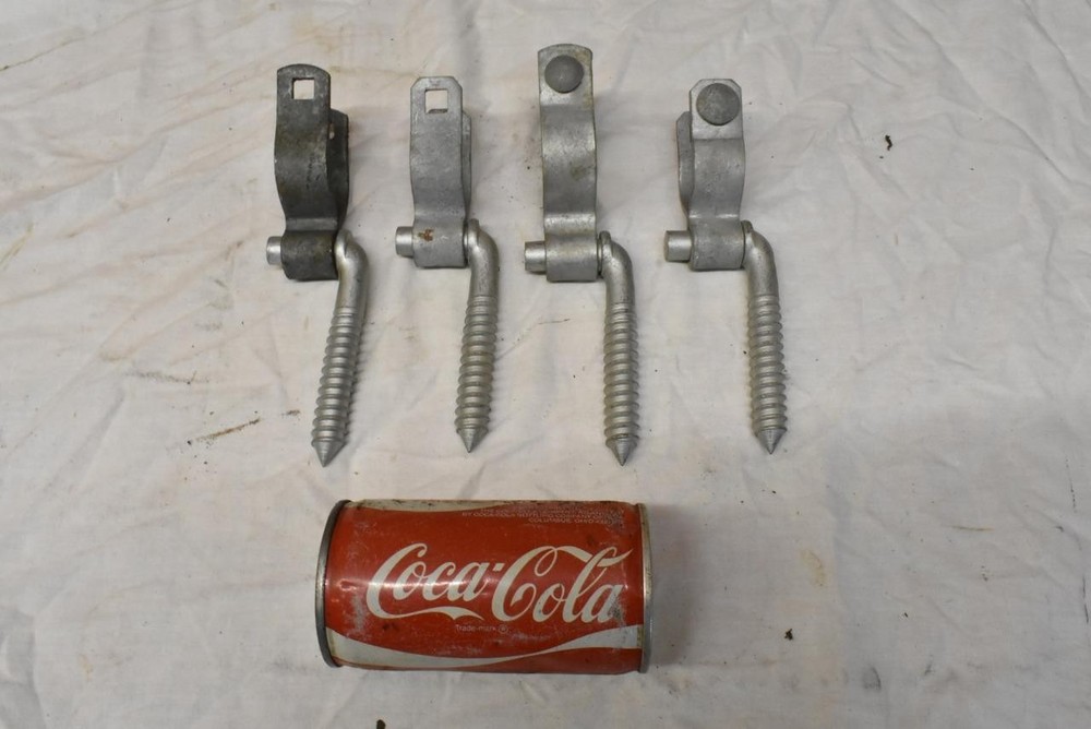2 Sets Heavy Duty Garden Gate Pintle Hinge Sets Galvanized 1-1/4" Pipe Mount