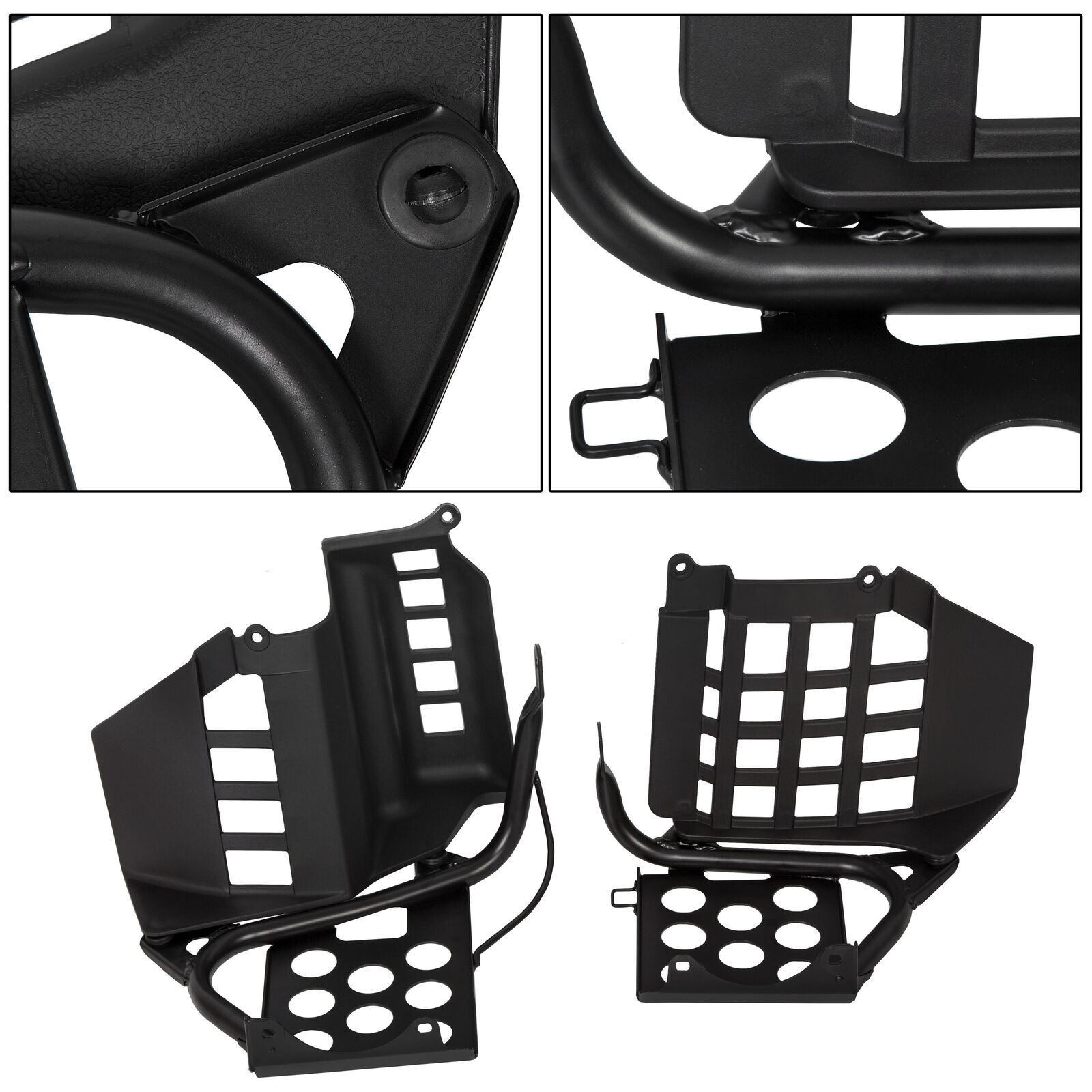 Black Heel Guards Footrest Fit Yamaha 87-06 Banshee 350 Left + Right Nerf Bars