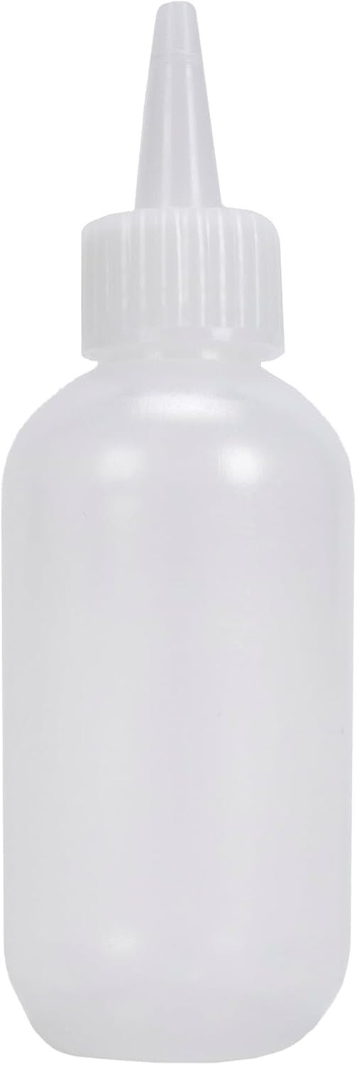 Plastic Boston Round Squeeze Bottles, 2oz Dropper with Yorker Red Tip, 25 Pack