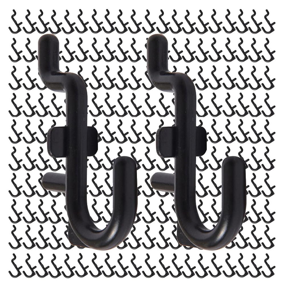 Jucoan 200 Pack Pegboard Hooks, J Shape Peg Hooks for 1/4" Pegboard, Anti-Rust P