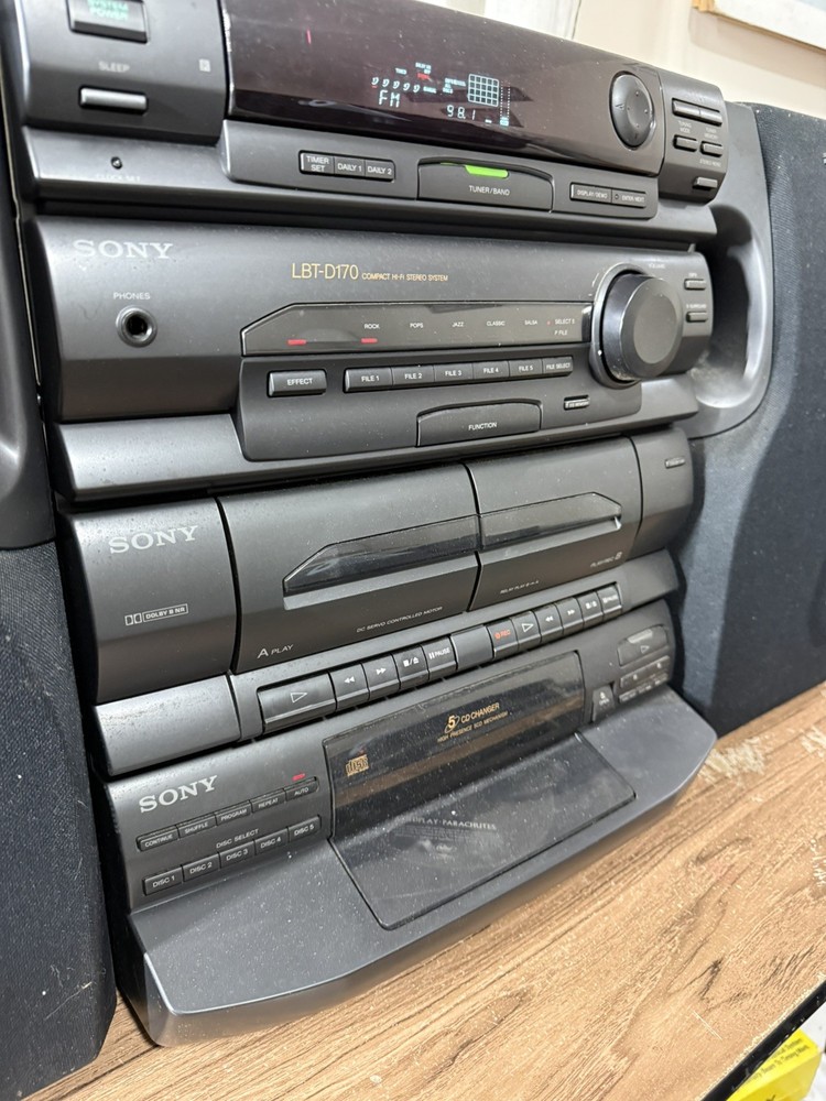 Sony HCD-D170 / LBT-D170 Compact Deck Receiver with speakers Works Tested