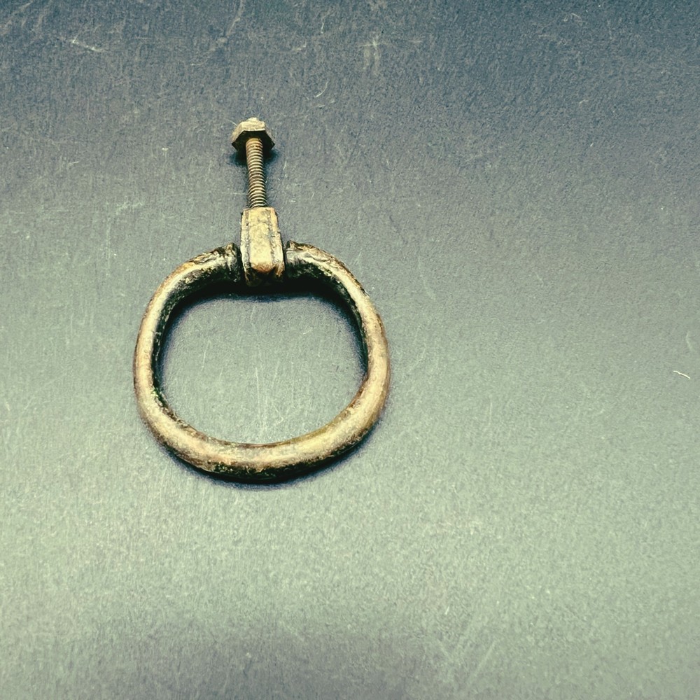 Vintage Brass Drop Ring Pull 1 3/4" Diameter