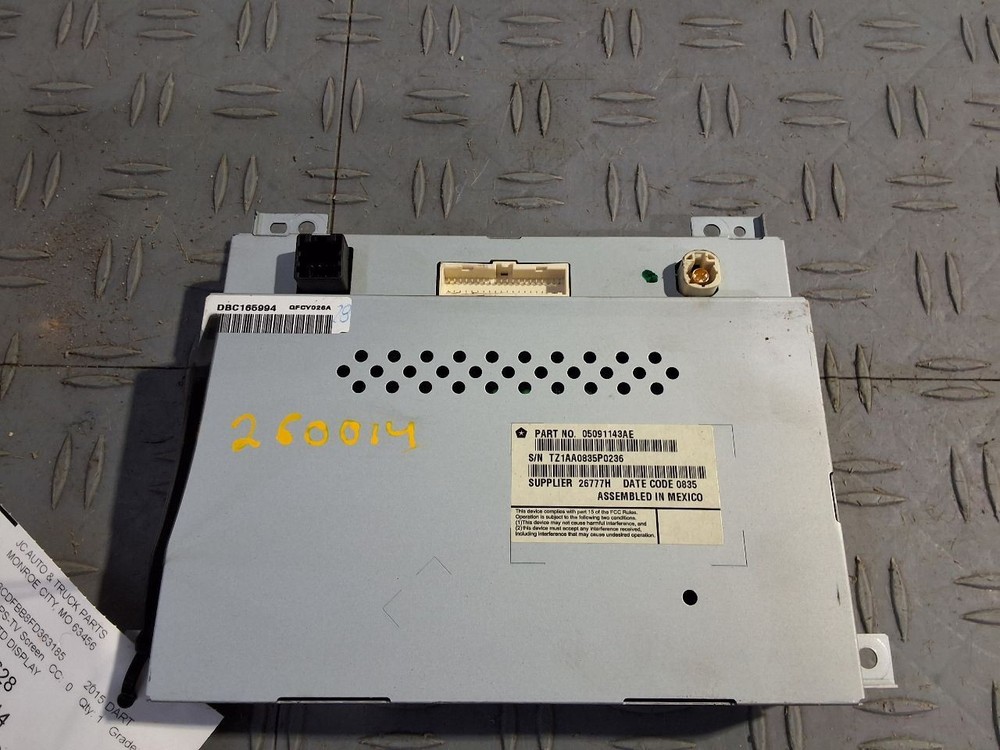 2013-2016 Dodge Dart Display Screen ID 05091143AE