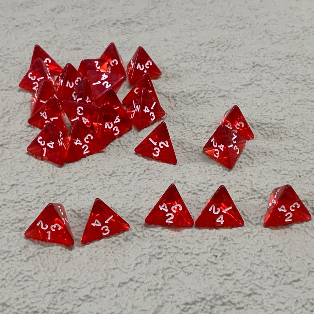 50pcs D4 Dice Red Gem Health Potion RPG Tabletop Game Set