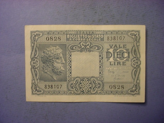 Italy 10 Lire 1944 #93364
