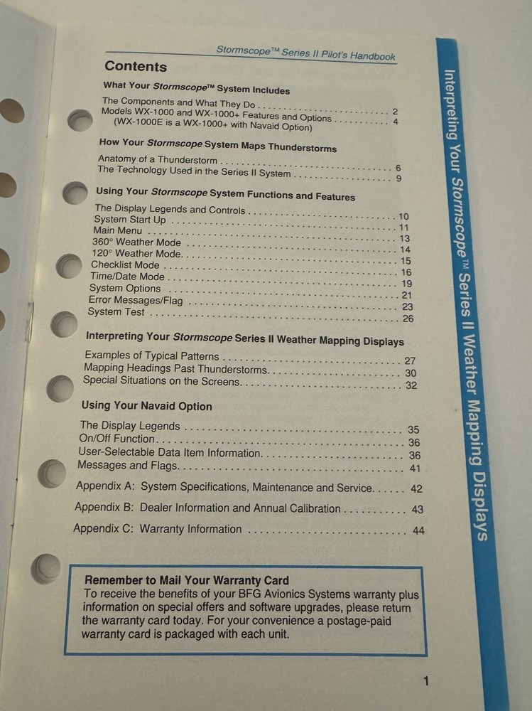 BF Goodrich Stormscope Series II Pilot's Handbook